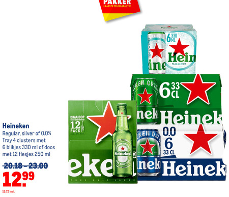 Heineken   blikje bier folder aanbieding bij  Makro - details