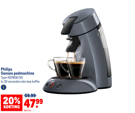 Philips   koffiepadmachine folder aanbieding bij  Makro - details