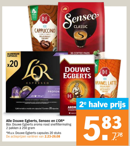 Douwe Egberts   koffiebonen, koffiecups folder aanbieding bij  Albert Heijn - details