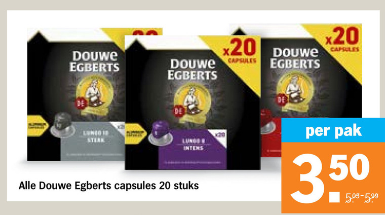 Douwe Egberts   koffiecups folder aanbieding bij  Albert Heijn - details