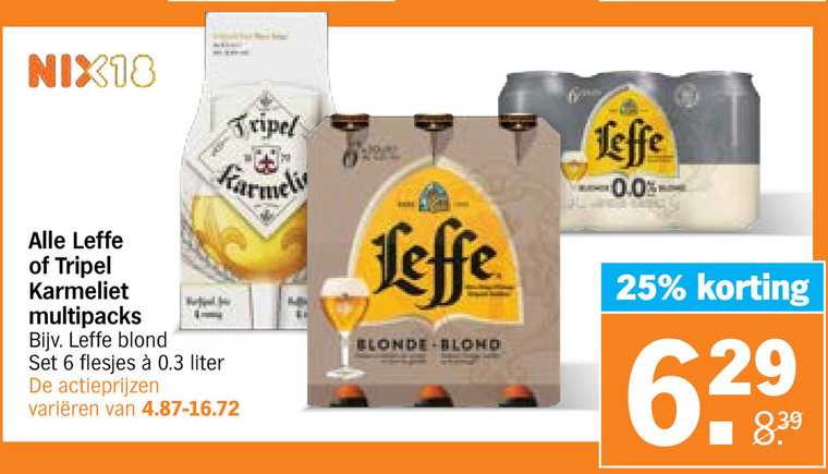 Leffe   blikje bier, krat bier folder aanbieding bij  Albert Heijn - details