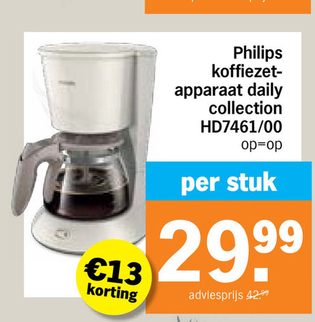 Philips   koffiezetapparaat folder aanbieding bij  Albert Heijn - details