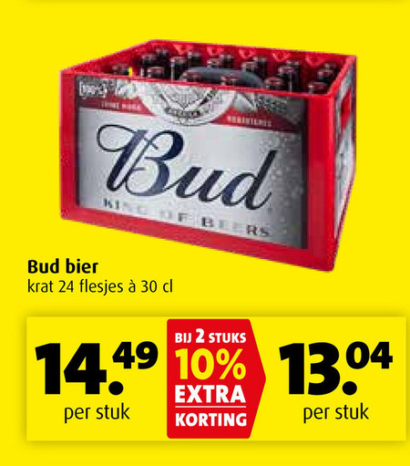 Bud   krat bier folder aanbieding bij  Boni - details