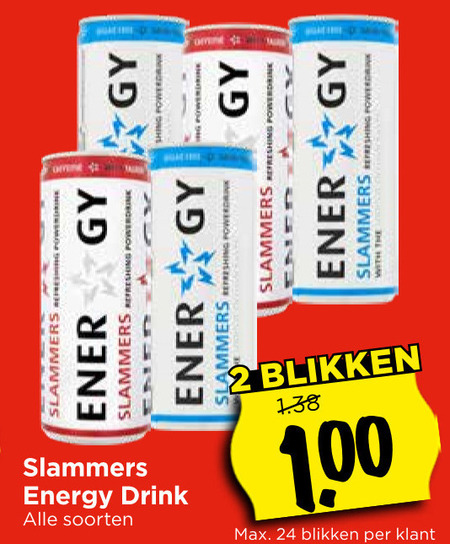 Slammers   energiedrank folder aanbieding bij  Vomar - details