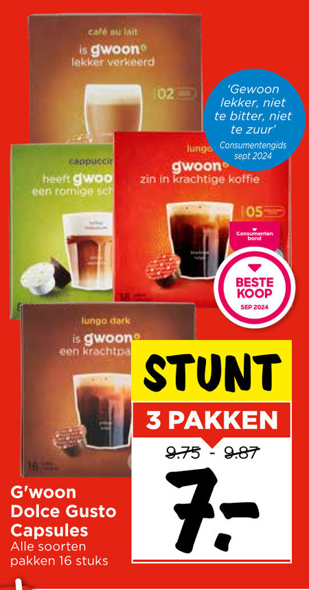 Gwoon   dolce gusto capsules folder aanbieding bij  Vomar - details