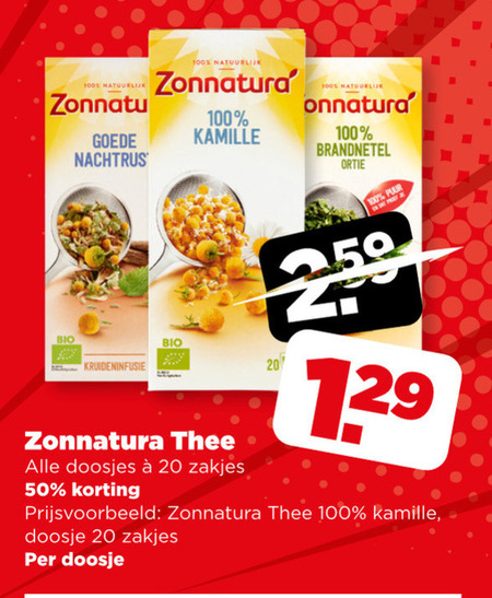 Zonnatura   thee folder aanbieding bij  Plus - details