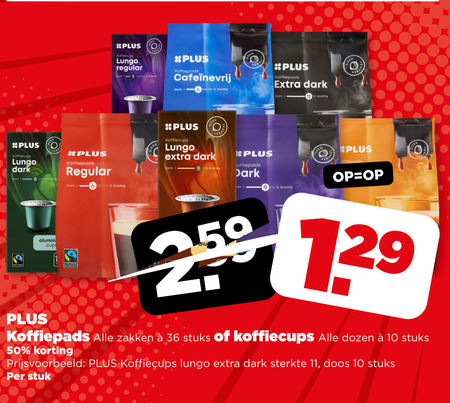 Plus Huismerk   koffiepad, koffiecups folder aanbieding bij  Plus - details