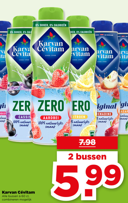 Karvan Cevitam   limonadesiroop folder aanbieding bij  Plus - details