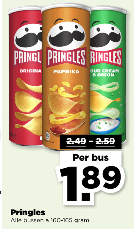 Pringles   chips folder aanbieding bij  Plus - details