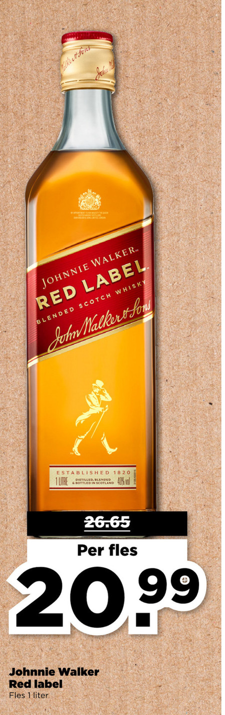 Johnnie Walker   whisky folder aanbieding bij  Plus - details