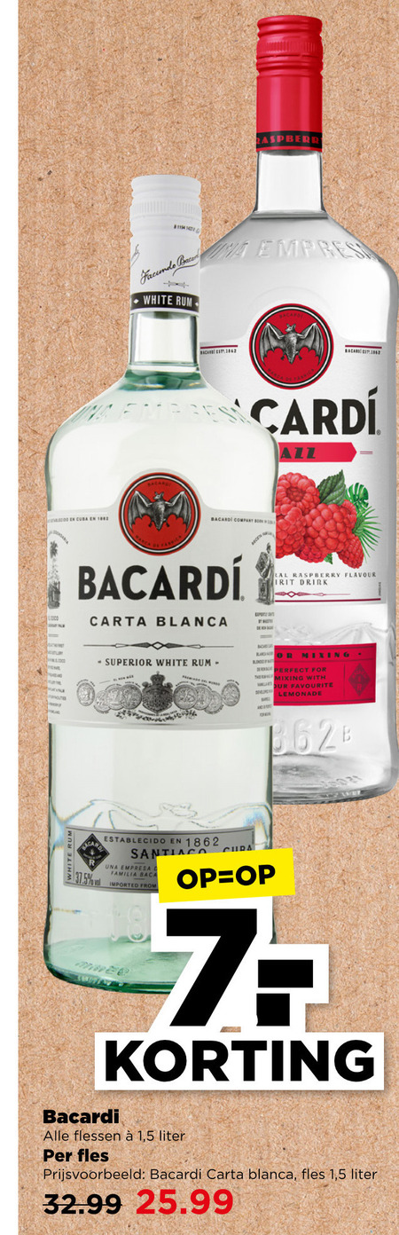 Bacardi   rum folder aanbieding bij  Plus - details