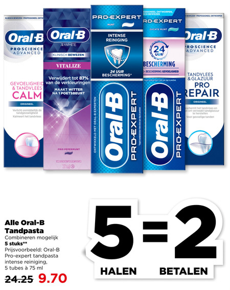 Oral-B   tandpasta folder aanbieding bij  Plus - details