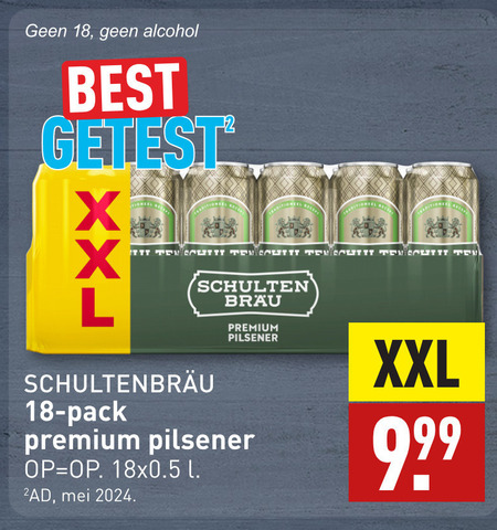 Schultenbrau   blikje bier folder aanbieding bij  Aldi - details