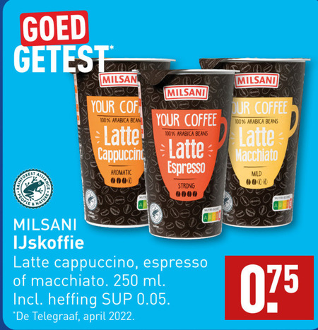 Milsani   ijskoffie folder aanbieding bij  Aldi - details