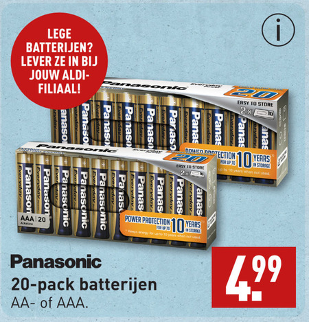 Panasonic   batterij folder aanbieding bij  Aldi - details