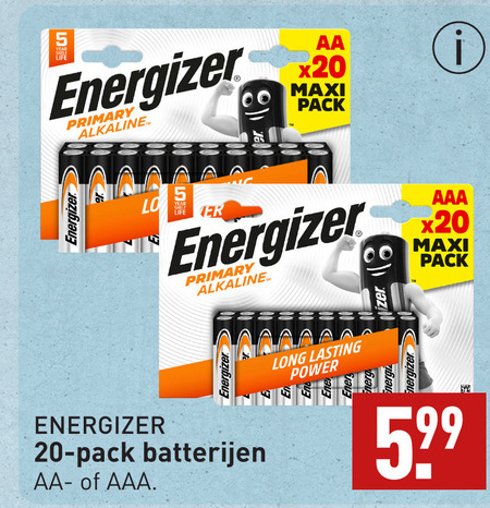 Energizer   batterij folder aanbieding bij  Aldi - details