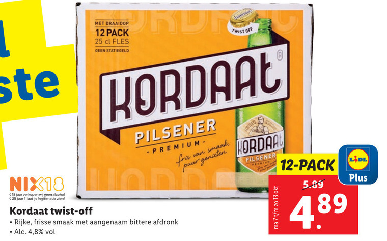 Kordaat   flesje bier folder aanbieding bij  Lidl - details