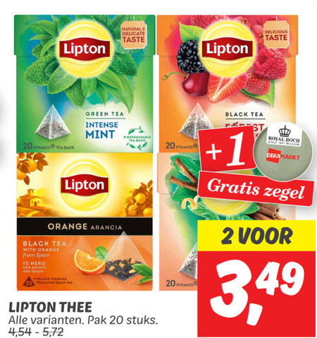 Lipton   thee folder aanbieding bij  Dekamarkt - details