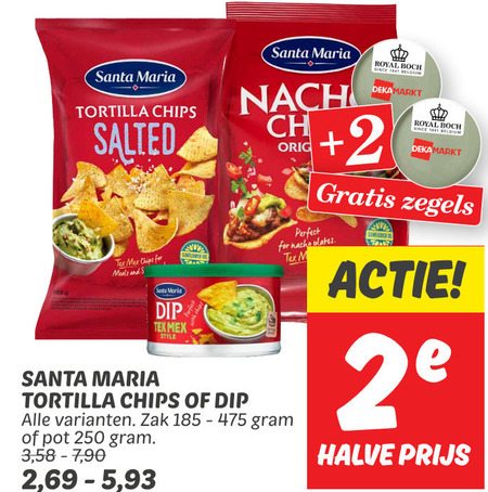 Santa Maria   dipsaus, chips folder aanbieding bij  Dekamarkt - details