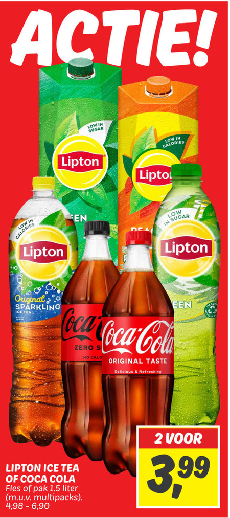 Lipton   cola, ice tea folder aanbieding bij  Dekamarkt - details