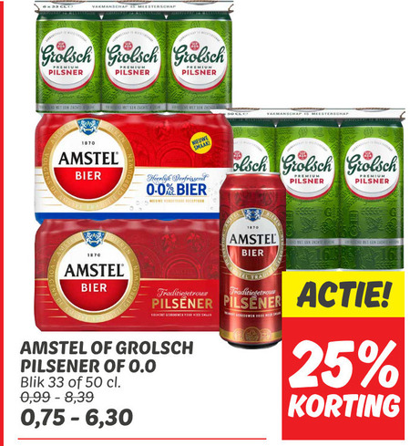 Grolsch   blikje bier folder aanbieding bij  Dekamarkt - details