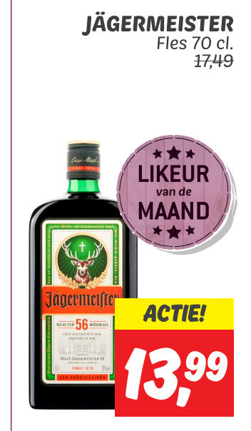 Jagermeister   kruidenbitter folder aanbieding bij  Dekamarkt - details