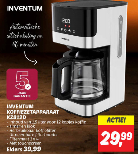 Inventum   koffiezetapparaat folder aanbieding bij  Dekamarkt - details