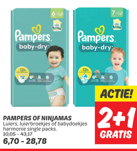 Pampers   luiers, luierbroekjes folder aanbieding bij  Dekamarkt - details