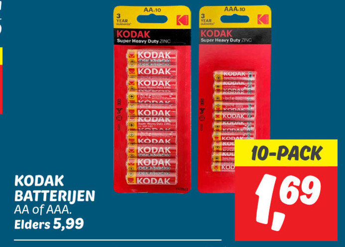 Kodak   batterij folder aanbieding bij  Dekamarkt - details