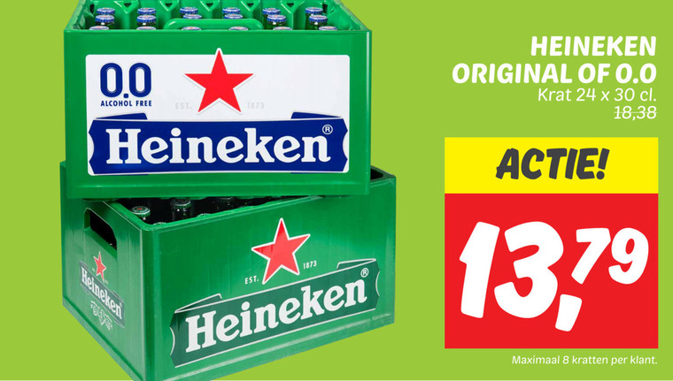 Heineken   krat bier folder aanbieding bij  Dekamarkt - details