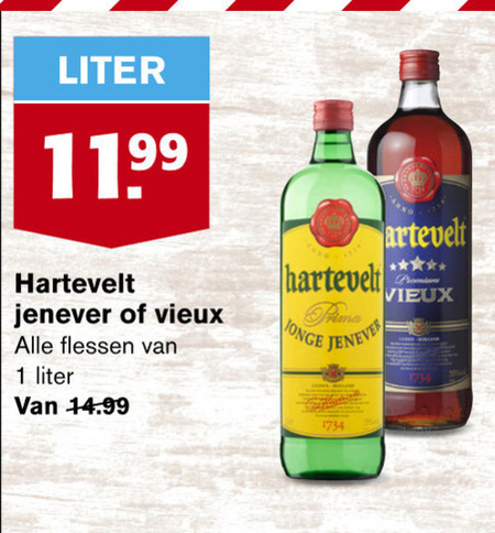 Hartevelt   jenever, vieux folder aanbieding bij  Hoogvliet - details