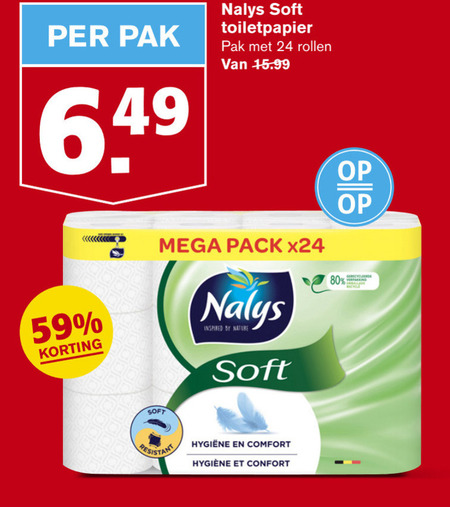 Nalys   toiletpapier folder aanbieding bij  Hoogvliet - details