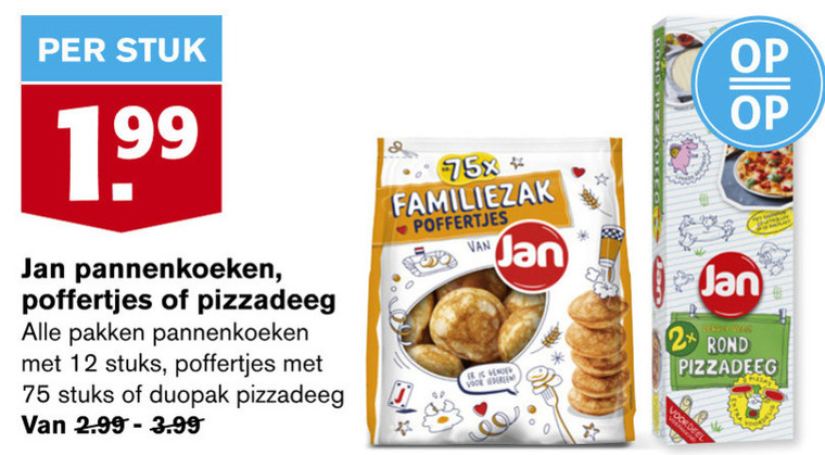 Jan   pannenkoek, pizzadeeg folder aanbieding bij  Hoogvliet - details