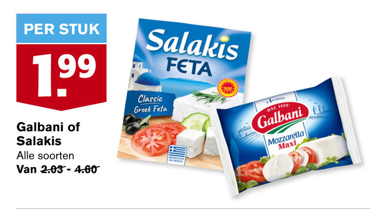 Galbani   feta, mozzarella folder aanbieding bij  Hoogvliet - details