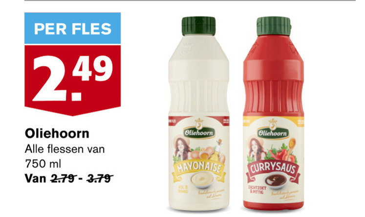 Oliehoorn   mayonaise, curryketchup folder aanbieding bij  Hoogvliet - details