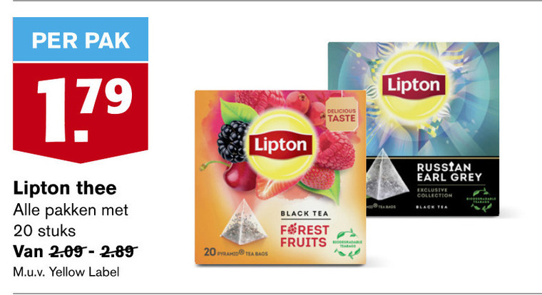 Lipton   thee folder aanbieding bij  Hoogvliet - details