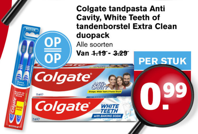 Colgate   tandpasta, tandenborstel folder aanbieding bij  Hoogvliet - details