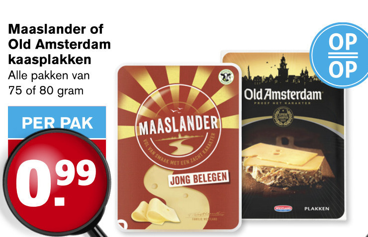 Maaslander   kaasplakken folder aanbieding bij  Hoogvliet - details