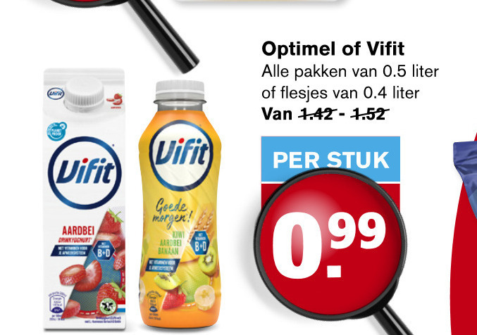 Vifit   drinkyoghurt folder aanbieding bij  Hoogvliet - details