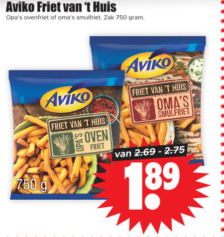 Aviko   patat folder aanbieding bij  Dirk - details