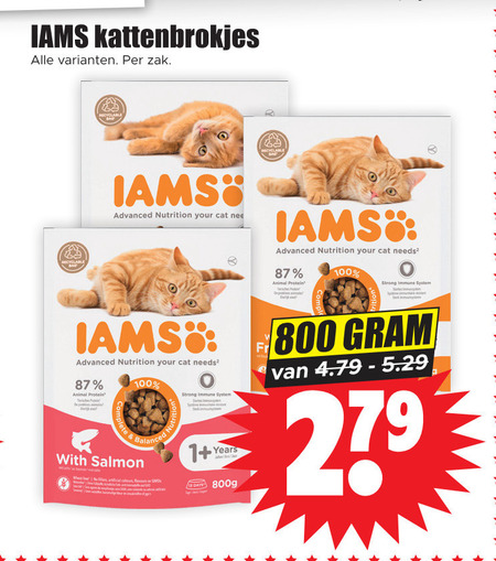 IAMS   kattenvoer folder aanbieding bij  Dirk - details