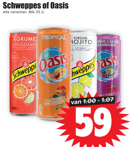 Schweppes   frisdrank folder aanbieding bij  Dirk - details