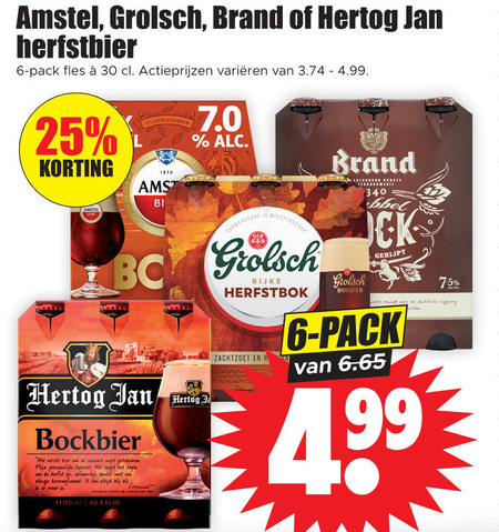 Amstel   bokbier folder aanbieding bij  Dirk - details