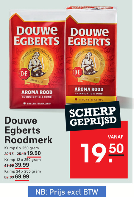 Douwe Egberts   koffie folder aanbieding bij  Sligro - details