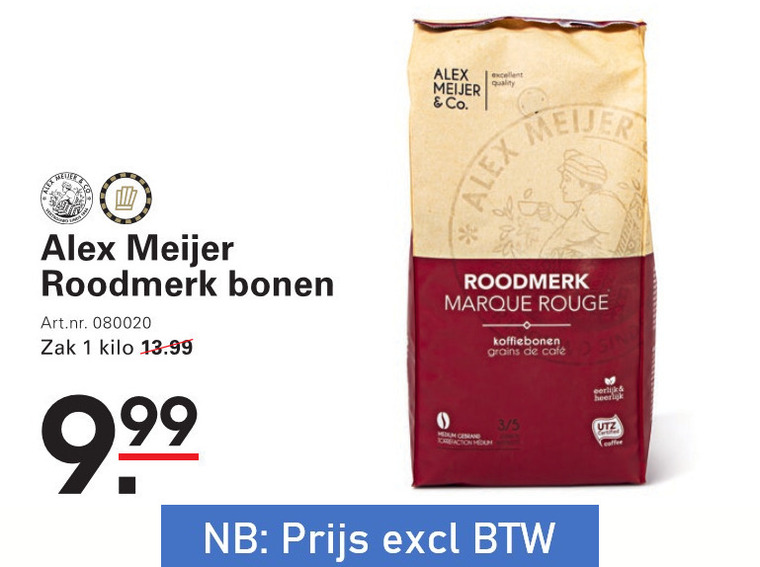 Alex Meijer   koffiebonen folder aanbieding bij  Sligro - details