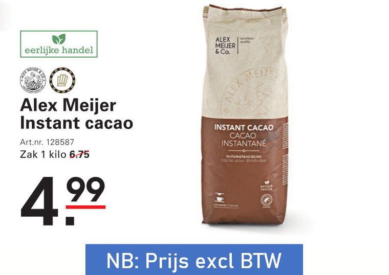 Alex Meijer   cacaopoeder folder aanbieding bij  Sligro - details