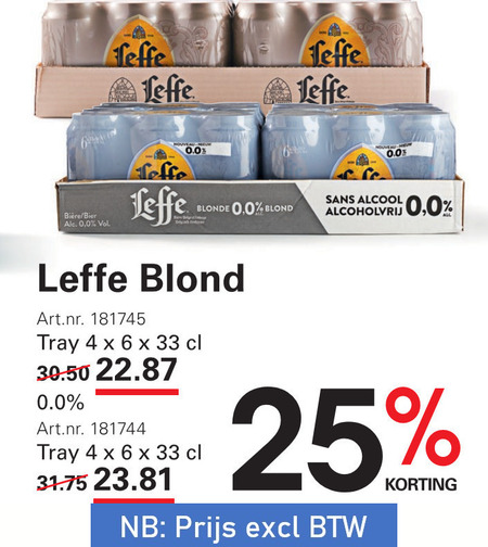 Leffe   blikje bier, alcoholvrij bier folder aanbieding bij  Sligro - details