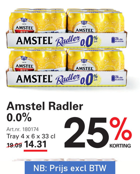 Amstel   radler bier folder aanbieding bij  Sligro - details