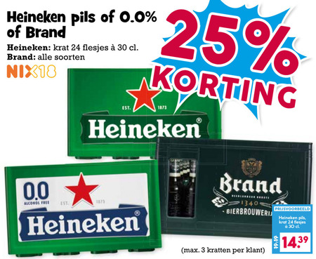 Heineken   krat bier, blikje bier folder aanbieding bij  Boons Markt - details