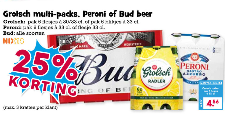 Bud   krat bier, blikje bier folder aanbieding bij  Boons Markt - details